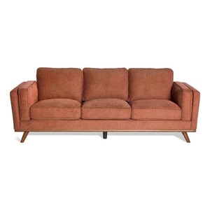 NEW Maddox Sofa 88 Terra Cotta - Mid-Century Style with Walnut-Tone Accents