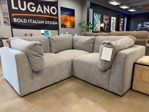 Lugano 3-Piece Corner Cuddler Sofa - 80 x 80, Gray Upholstery