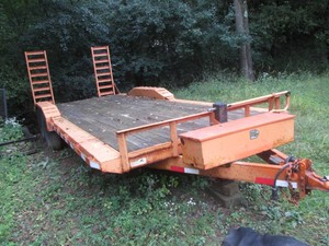 2017 19 Foot Equipment hauler trailer, 15000 GVW with custom rims and locking toolbox