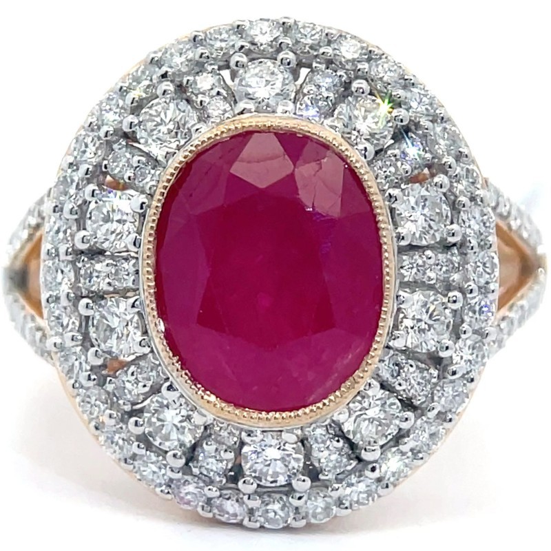 GIA Certified 3.43 Carat Natural Burmese Ruby & 1.04 Carat Natural Diamond Ring in Platinum $25,680 Appraisal VIDEO
