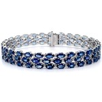 22.19 Carat Natural Blue Sapphire & 0.91 Carat Diamond Bracelet in 14K White Gold; $33,670 Appraisal Included *VIDEO*