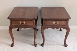 ML - Side Tables - Pair of Harden Wood End Tables