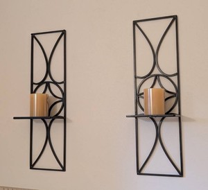 UL - Wall Candleholders - Geometric Metal Pair