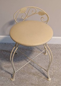 LL - Vanity Stool - International Wrought Iron Cream Seat