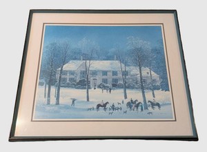 LL - Michel Delacroix La Chasse dHiver Framed & Matted Vintage Art Print