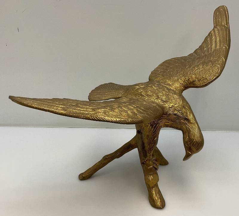 Vintage Large Brass Bird 12 12 x 17 x 23 12