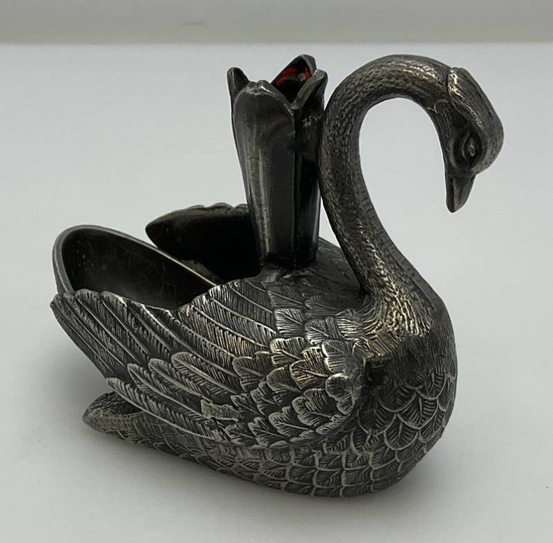 VERY RARE Heavy Metal Ink Well With Pen Holder 3 x 3 34