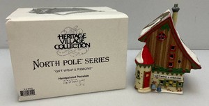 Vintage Collectible Department 56 Heritage Village Collection North Pole Series Gift Wrap & Ribbons In Original Box