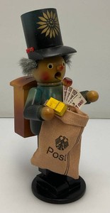 Vintage  RARE Germany Steinback Smoker Postman Mail Man Wood 9 12