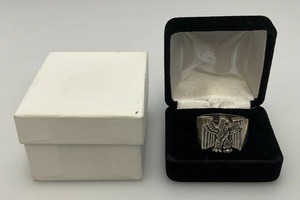 EST. $250.00 - $350.00 Mike Carroll Solid Sterling Silver Eagle Ring Size 11 (21.31 Grams) In Original Box (New Old Stock)