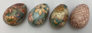 Vintage Highly Collectible Cloth Applicate Eggs 4 12