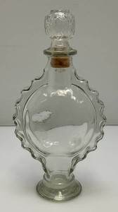1960s Frances Harriet Bubble Bath Genie Clear Scalloped Glass Decanter With Stopper 12