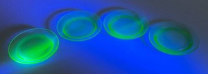 Collectible 4 18 Uranium Glass Coasters (Glow Under UV Light)