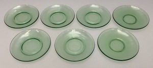Set Of 7 Collectible Uranium Glass 5 34 Plates (Glow Under UV Light)