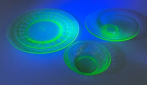 Misc. Collectible Uranium Glass Items (Glow Under UV Light)