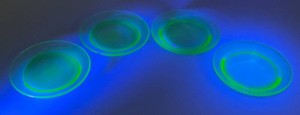 Collectible 4 18 Uranium Glass Coasters