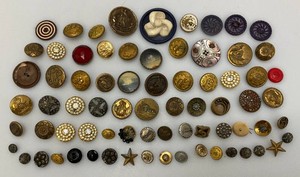 Misc. Antique Ornate Metal Buttons Including Military And More