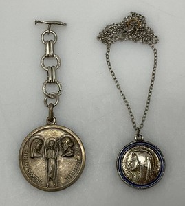 Vintage Religious Necklace And Keychain (As Seen)