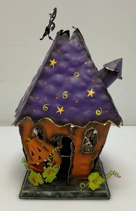 Collectible Decorative Halloween Haunted House Tea Light Dcor 5 x 6 x 10
