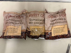 3x Sweet Caf� Cappuccino & Hot Cocoa-Chocolate Butter Crisp Coffee