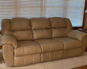 Reclining Leather Sofa-Manual