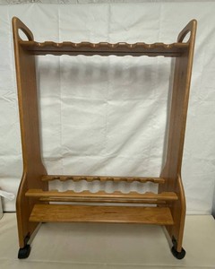 Wooden Fishing Rod Holder on Casters