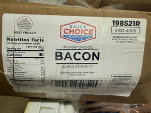 15lbs Daily Choice Slab Slice Bacon-Hickory Smoked