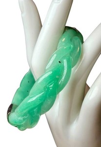 Jadeite Bangle - Sterling Silver 925 Clasp