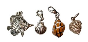 Charms - Nautical Fish, Shell & Enamel Coastal Assortment (Lot of 4)