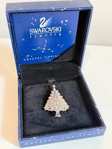 Vintage Swarovski 2000 Millennium Crystal Brooch Christmas Tree