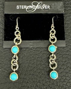Turquoise Dangle Earrings - Sterling Silver
