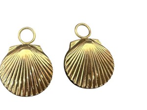 Seashell Charms - 14k Yellow Gold Matching Pair