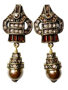 Clip-On Earrings - Heidi Daus Deco Master Clasp Crystal Faux Pearl