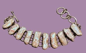 Sterling Silver Pearl Bracelet - Toggle Clasp