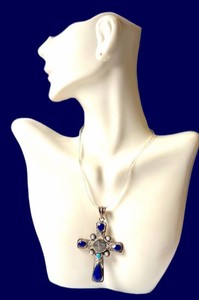 Sterling Silver Cross Pendant - Nicky Butler Labradorite & Lapis