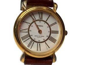 Wristwatch - Armitron Quartz Roman Numeral Brown Leather Strap