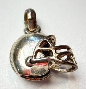 Football Helmet Sterling Silver Charm