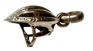 Bicycle Helmet Charm - Sterling Silver 925