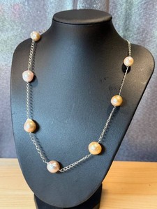 Faux Pearl Sterling Necklace