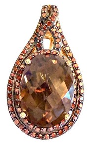 Sterling Silver Smoky Quartz-Style Teardrop Pendant