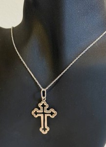 Sterling Silver Cross Necklace - Italian Chain