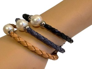 Freshwater Pearl Bangle Bracelet Set - 3pc
