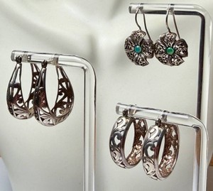 Sterling Silver Earrings - Vintage 3-Pair Set (Lot of 3)