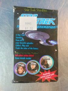 Vintage, factory-sealed 1994 Star Trek The Next Generation Launch Edition Stardiscs pack