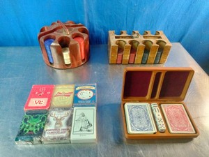 Vintage poker sets and cards