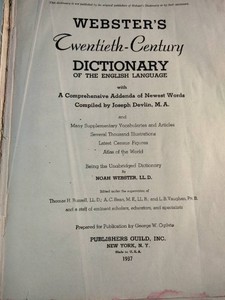 1937 edition of Websters Twentieth-Century Dictionary of the English Language