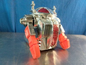 Vintage chrome-finish Acrobat Robot toy
