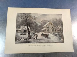 Antique hand-colored lithographs by the famous printmaking firm Currier & Ives around 1868.