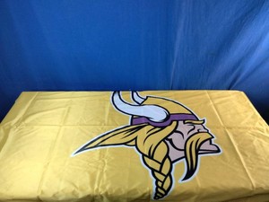 3x5 ft Minnesota Vikings fan flag featuring the teams Norseman logo