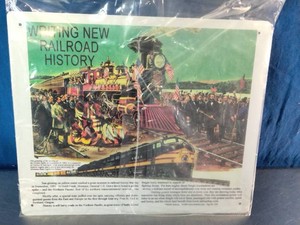 a vintage 1945 GM Electro-Motive Division advertising print titled Writing New Railroad History,